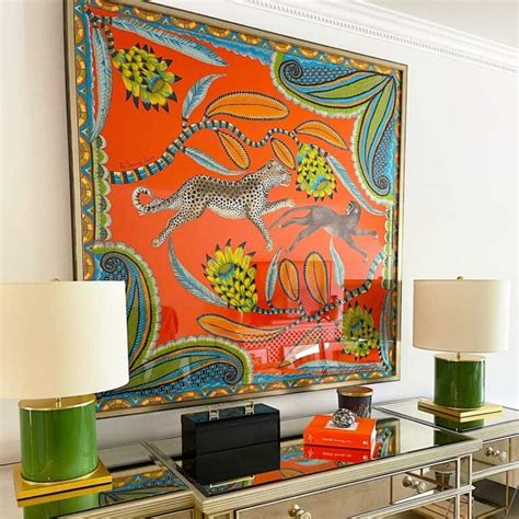 framed hermes scarves for sale|Hermes scarf display.